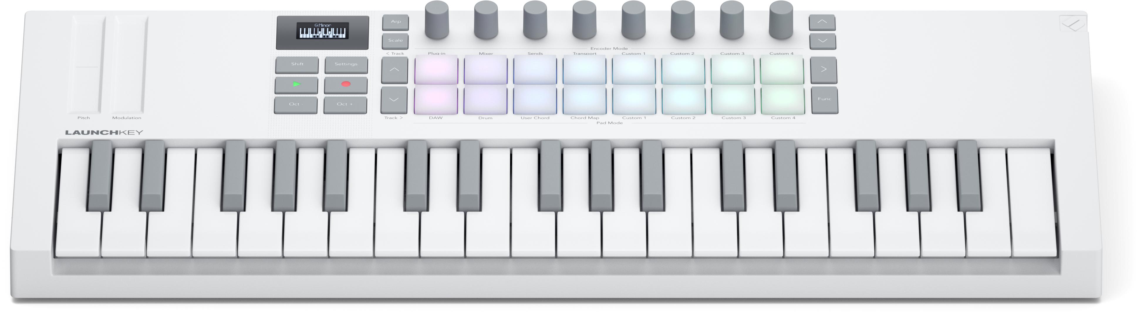 Novation Launchkey Mini 37 MK4 MIDI Keyboard & Controller in White